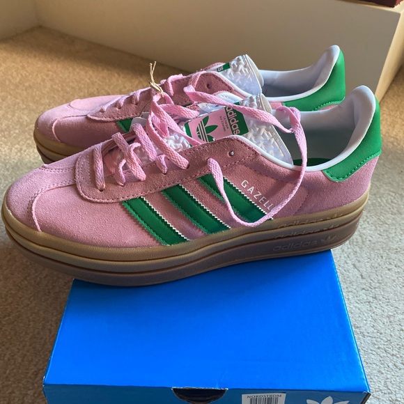 SOLD! Adidas Women's Gazelle Bold Platform Sneakers True Pink Green - Size 8.5 - Picture 6 of 13